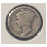 1918-S MERCURY DIME (90% SILVER) (G)