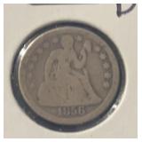 1856 SEATED LIBERTY DIME ***LARGE DATE UPRIGHT "5"