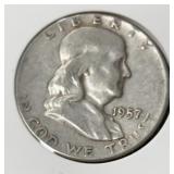 1957 FRANKLIN HALF DOLLAR (90% SILVER)