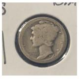 1917-S MERCURY DIME (90% SILVER) (AG)