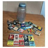 MATCHBOOKS W/GLASS CANNING/FRUIT JAR