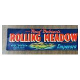 (8 COUNT) VINTAGE CRATE LABEL-"ROLLING MEADOW"