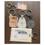 (5)NOVELTY/ADVERTISING KEYRINGS-ASSORTED