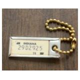 VINTAGE KEYRING_"INDIANA LICENSE PLATE"