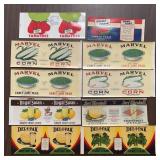 (10)VINTAGE CAN LABELS-ASSORTED/"1920-1960"