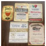 (5)VINTAGE "WINE BOTTLE" LABELS-"1930-1950"