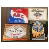 (4)VINTAGE "BEER BOTTLE" LABELS-ASSORTED