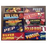 (10)VINTAGE CRATE LABELS-ASSORTED/"1930~1960"