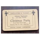 (10 COUNT) "1952" BRAZIL, INDIANA EMPLOYEE TICKETS