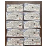 (10)VINTAGE "STOCK CERTIFICATE: COUPONS