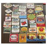 (29)VINTAGE SOFT DRINK BOTTLE LABELS-"1920-1950"