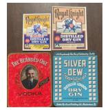 (4)VINTAGE "LIQUOR BOTTLE" LABELS-"1930-1940"