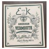 (25 COUNT) VINTAGE BOTTLE LABEL-"E&K VERMOUTH"