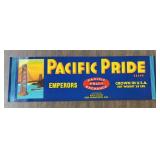(5 COUNT) VINTAGE CRATE LABEL-"PACIFIC PRIDE"