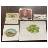 (5)VINTAGE "CIGAR BOX" LABELS-"1930-1950"