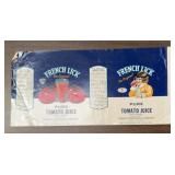 VINTAGE CAN LABEL-"FRENCH LICK"/1~QUART