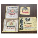 (4)VINTAGE "WHISKEY BOTTLE" LABELS-"1906-1940"