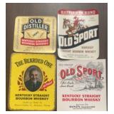 (4)VINTAGE "WHISKEY BOTTLE" LABELS-"1930-1950"