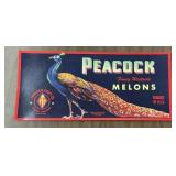 (5 COUNT) VINTAGE CRATE LABEL-"PEACOCK"