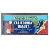 (5 COUNT) VINTAGE CRATE LABEL-"MUSCATS"