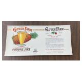 (6 COUNT) VINTAGE CAN LABEL-"CLOVER FARM"/EMBOSSED