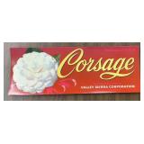(6 COUNT) VINTAGE CRATE LABEL-"CORSAGE"