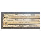 (5 COUNT) WOODEN RULERS-"THOMPSON CABINET COMPANY"