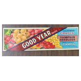 (5 COUNT) VINTAGE CRATE LABEL-"GOOD YEAR"