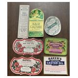 (7)VINTAGE "PERFUME" BOTTLE LABELS-"1920