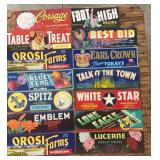 (14)VINTAGE CRATE LABELS-ASSORTED