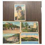 (5)VINTAGE "LINEN" POSTCARDS-"1940-1960"