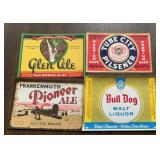 (4)VINTAGE "BEER" BOTTLE LABELS-ASSORTED