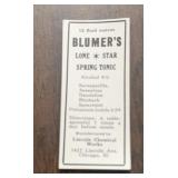(10 COUNT) VINTAGE "PHARMACY BOTTLE" LABEL-"BLUMER