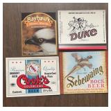 (4)VINTAGE "BEER" BOTTLE LABELS-ASSORTED