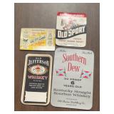 (4)VINTAGE "WHISKEY" BOTTLE LABELS-"1906-1940"