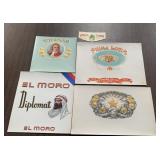 (5)VINTAGE "CIGAR" BOX LABELS=1940