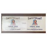 VINTAGE "LARGE" CAN LABEL-"SWEETHEART"