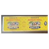 VINTAGE "LARGE/EMBOSSED" CAN LABEL-"BANQUET HALL"