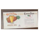 VINTAGE "LARGE" CAN LABEL-"CLOVER FARM"