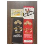 (4)VINTAGE "WHISKEY BOTTLE" LABELS-"ASSORTED"
