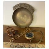 POCKET WATCH/BRACELET/BRASS CHANGE TRAY-CHECK OUT