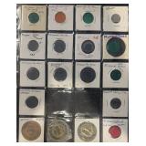(SHEET OF 18) "ASSORTED" TOKENS-CHECK THEM OUT