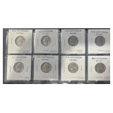 (SHEET OF 8) "OLD"JEFFERSON NICKELS-ASSORTED DATES