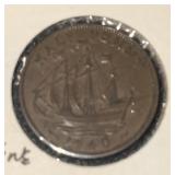 1940 BRITISH (1/2-CENT) COIN (FINE)