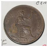 1945 BRITISH "LARGE (1-CENT) COIN (VF)