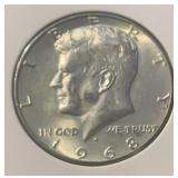 "1968-D" KENNEDY HALF DOLLAR (40% SILVER)