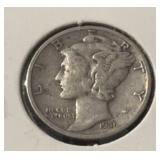 1931-S MERCURY DIME (90% SILVER) (VG)