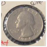 1980-D WASHINGTON QUARTER *REV WEAK STRIKE*