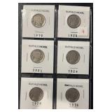 (6) BUFFALO NICKELS ***IN 2x2