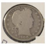 1900 BARBER QUARTER (90% SILVER) (GOOD)